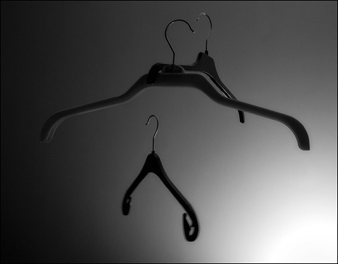 three hangers hanging